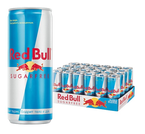 Энергетический напиток Red Bull без сахара 0,25л*24 ж/б