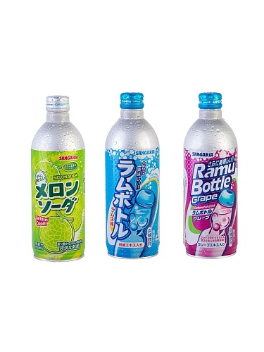 Лимонад RAMUNE 500 мл Вкус Японии, SANGARIA 0,5л ж/б