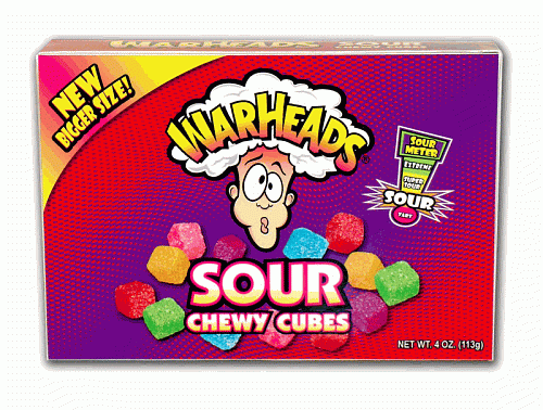 Вархедс кислые кубики (Warheads Chewy Cubes) 113 гр (12) 