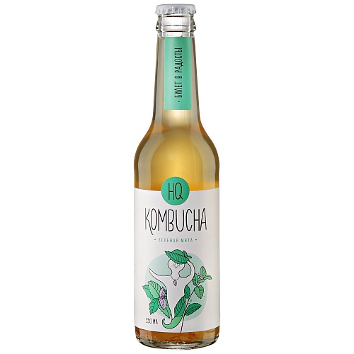 Напиток HQ Kombucha Зеленая мята 0,33л*12 стекло