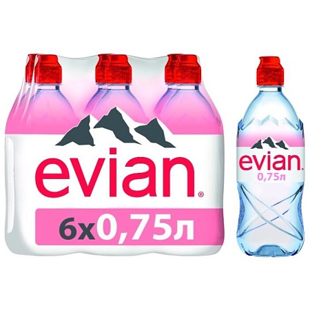 Вода Evian 0,75л*6 спорт