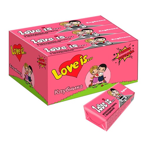 LOVE IS жевательная конфеты со вкусом Клубники 25гр (12)*18