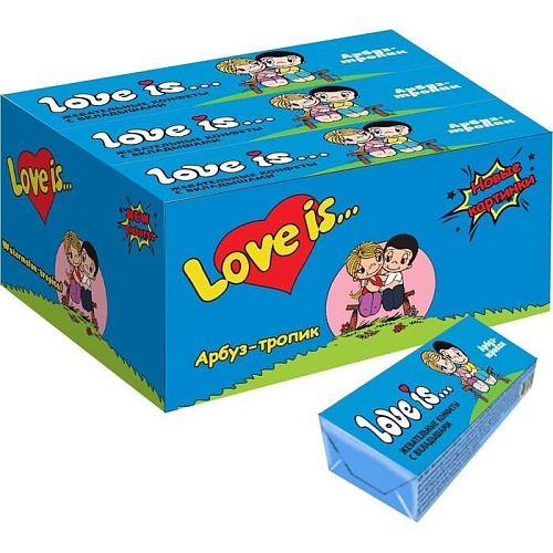 LOVE IS жевательная конфеты со вкусом Арбуз Тропик 25гр (12)*18